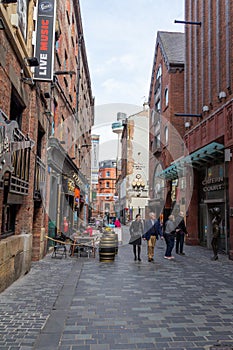 View of Mathew Street in Liverpool